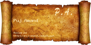 Puj Amand névjegykártya